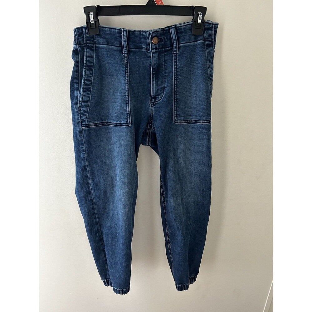 J.Crew Womens Elastic Waist Denim Jogger Pants Size 28 Gathered Ankles Soft